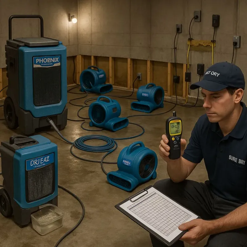 Structural Drying and Dehumidification process in Anna, OH
